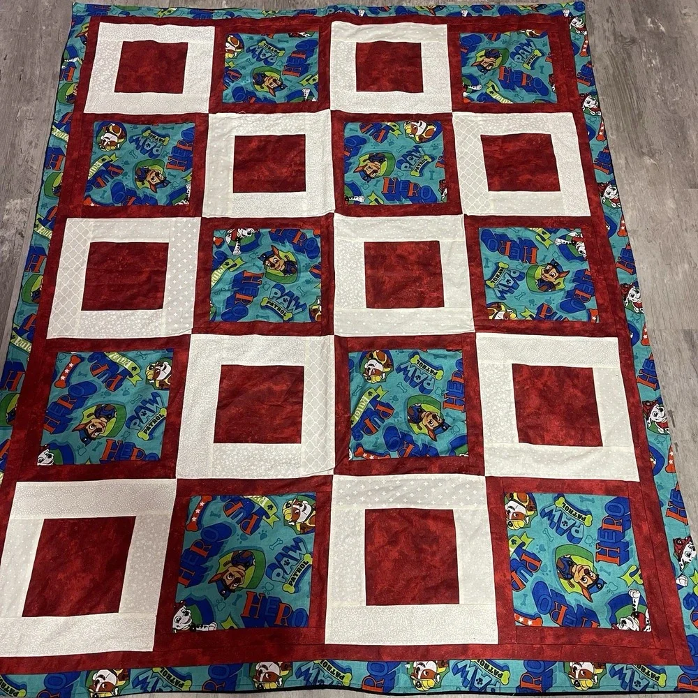Project Linus Colorful Handmade PAL Patrol Patchwork Bed Crib Quilt‎   43